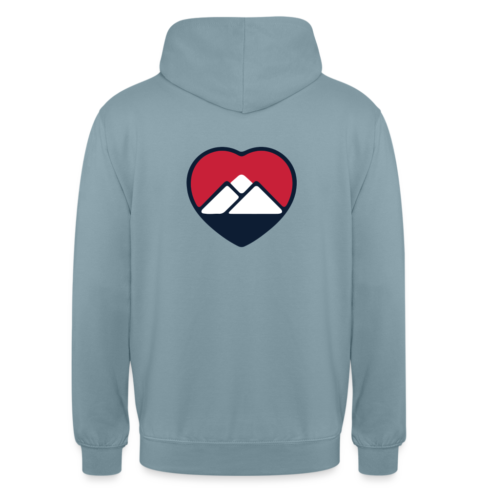 HEART P’ALPES Hooded Sweatshirt - stonewash blue