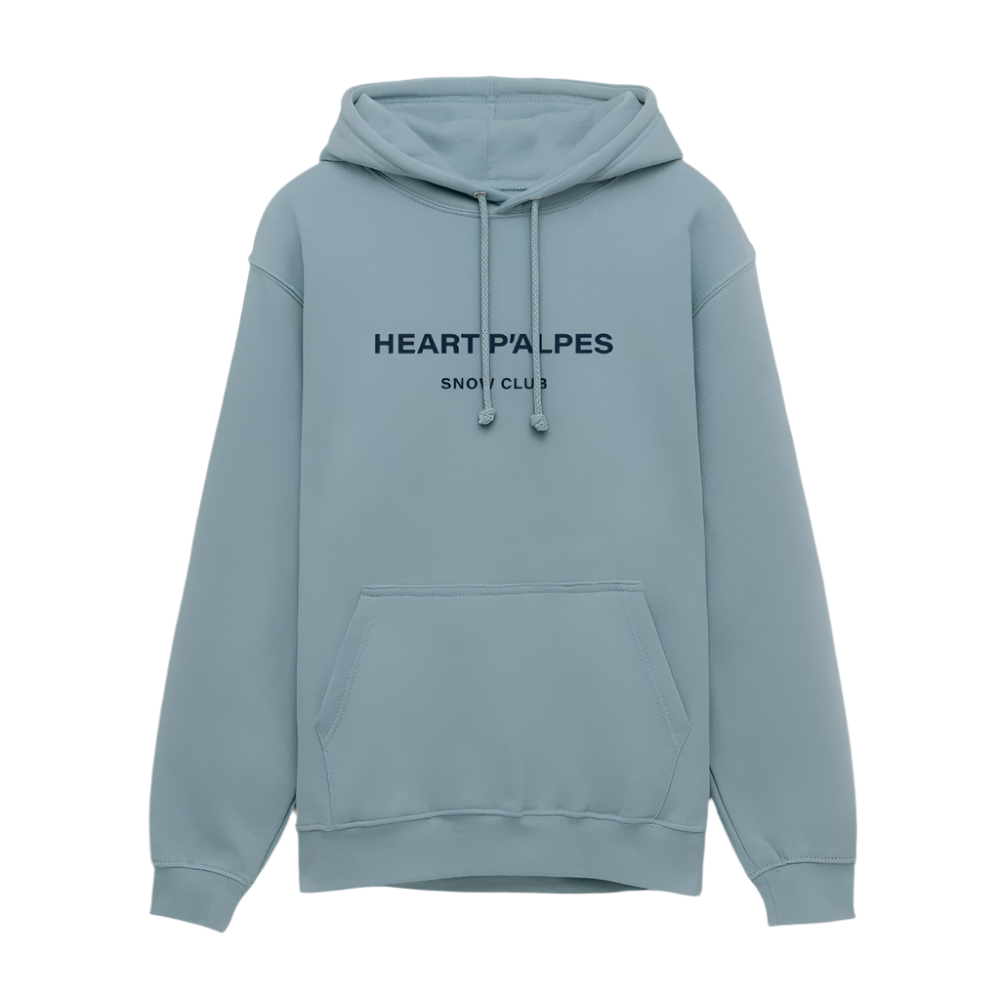 HEART P’ALPES Hooded Sweatshirt - stonewash blue