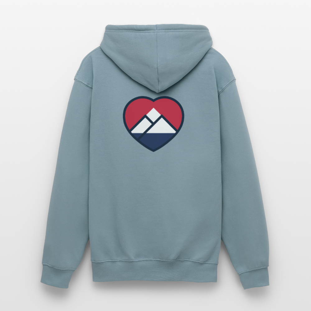 HEART P’ALPES Hooded Sweatshirt - stonewash blue