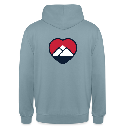 HEART P’ALPES Hooded Sweatshirt - stonewash blue